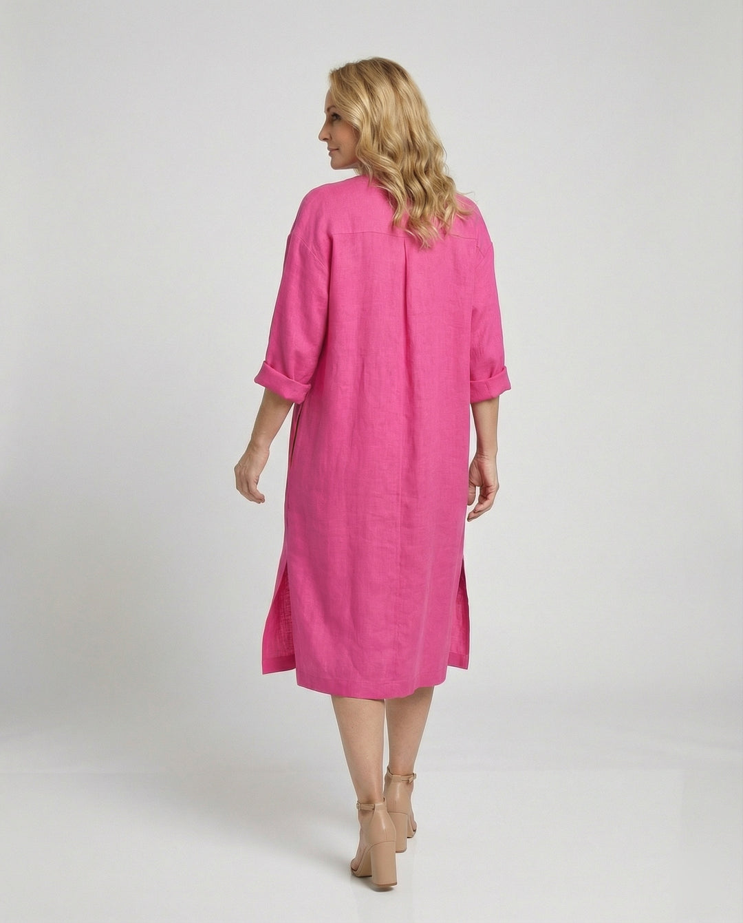 Leinen Freizeitkleid Damen Tunikakleid