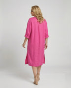Leinen Freizeitkleid Damen Tunikakleid