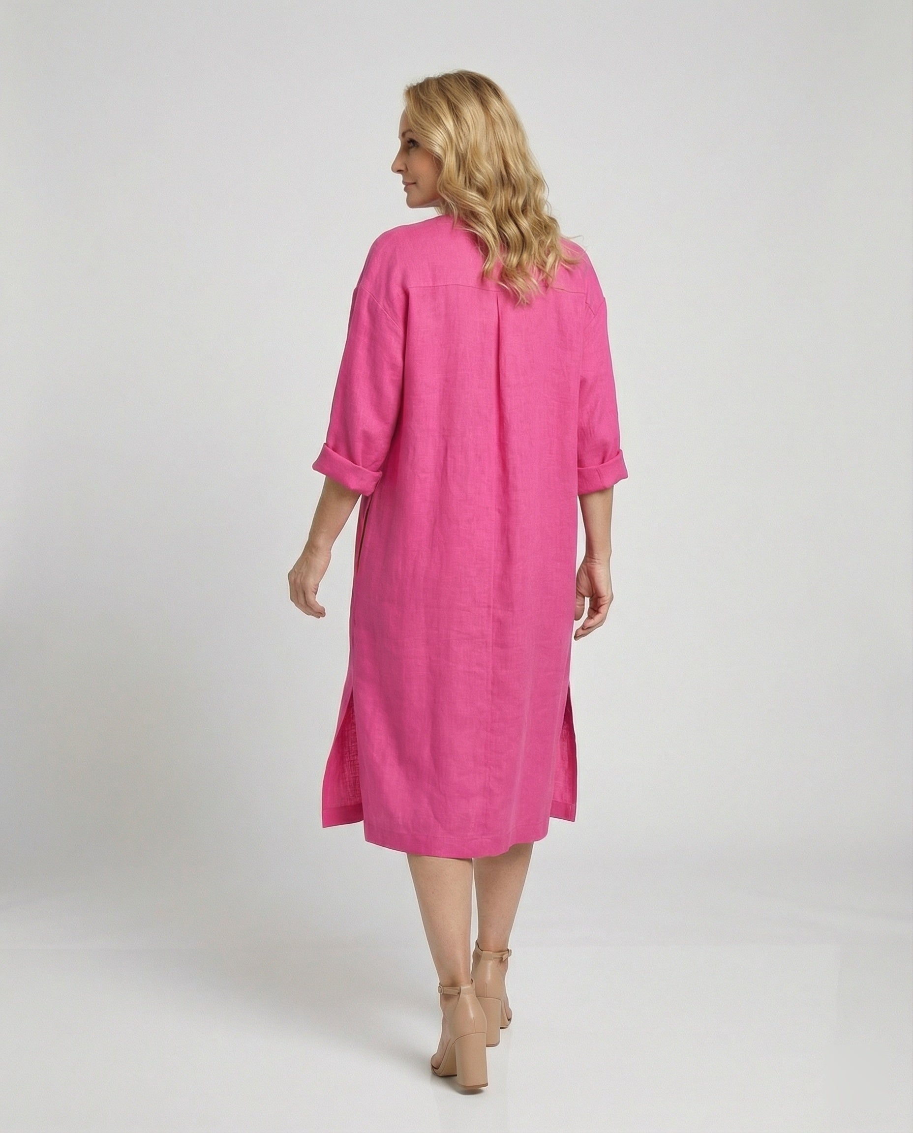 Leinen Freizeitkleid Damen Tunikakleid