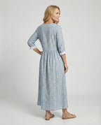 Damen Boho Maxikleid Sommer Leinenoptik
