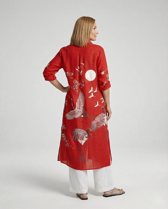 Damen Kaftan Kleid lang Seidenoptik