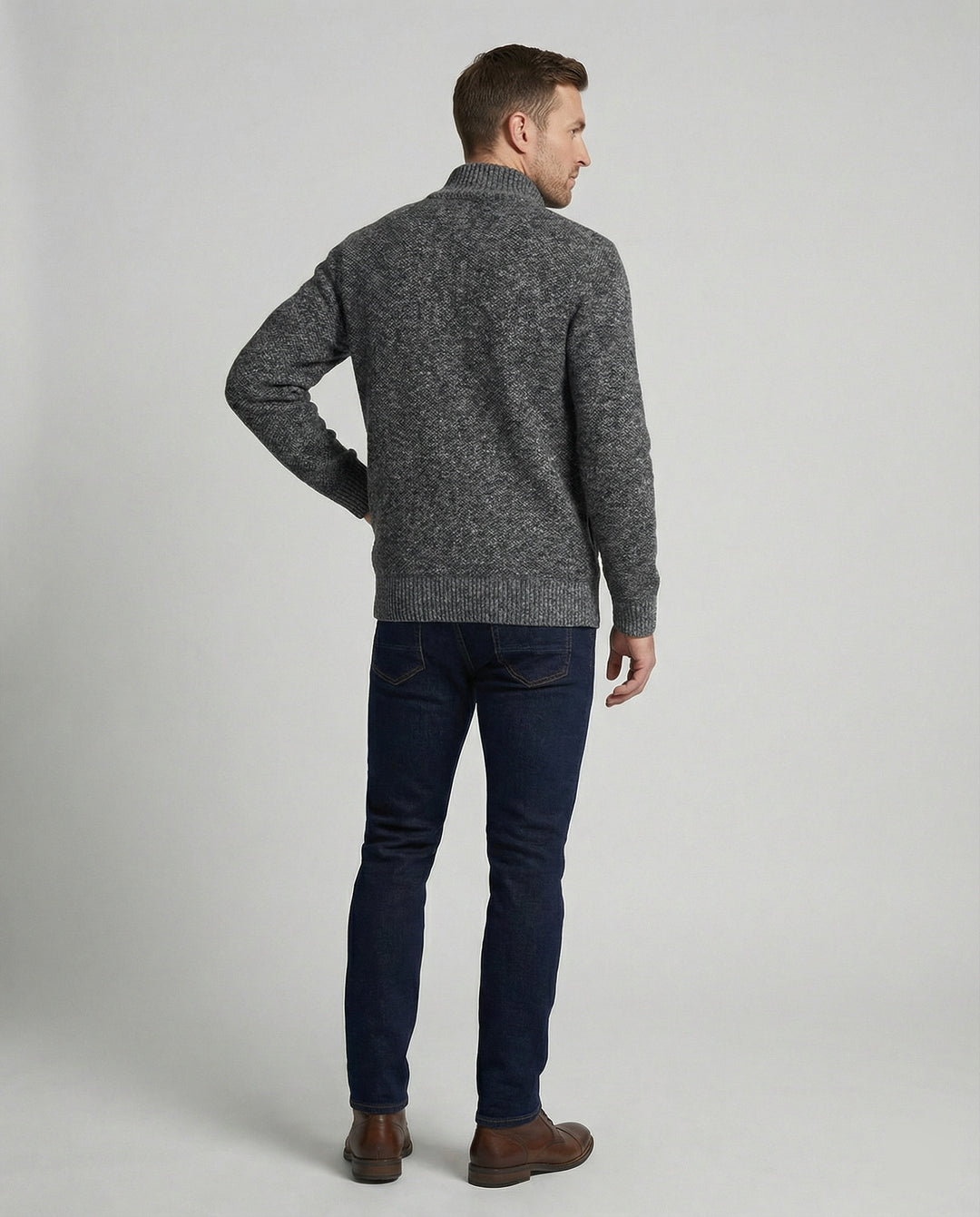 Herren Strickjacke mit Zipper und Muster