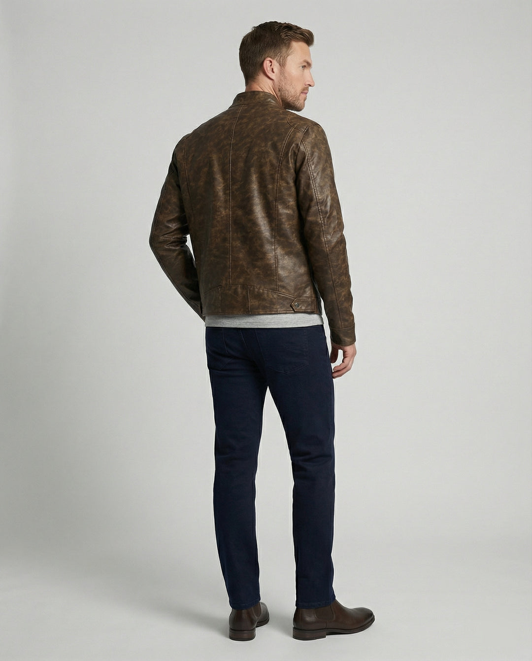 Herren Vintage Lederjacke asymmetrisch