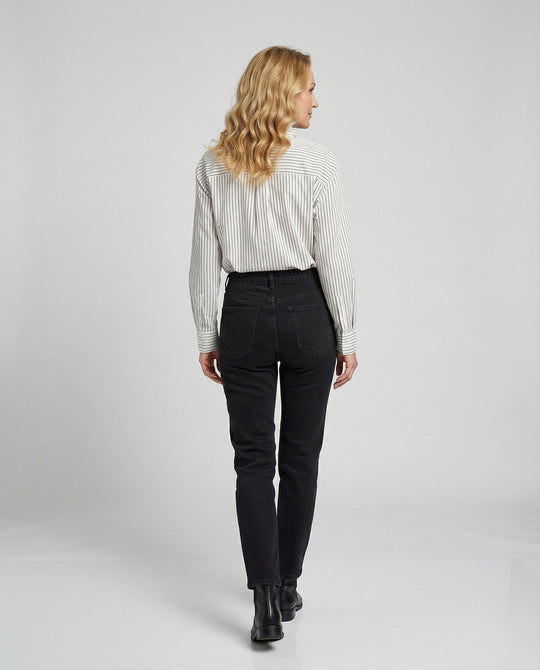Damen Bluse mit feinen Streifen und Knöpfen