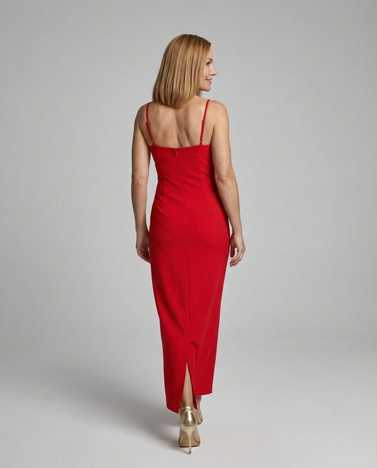 Damen Abendkleid Midi mit Blüten