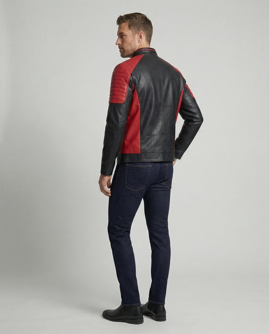 Herren Bikerjacke Motorsport Stil