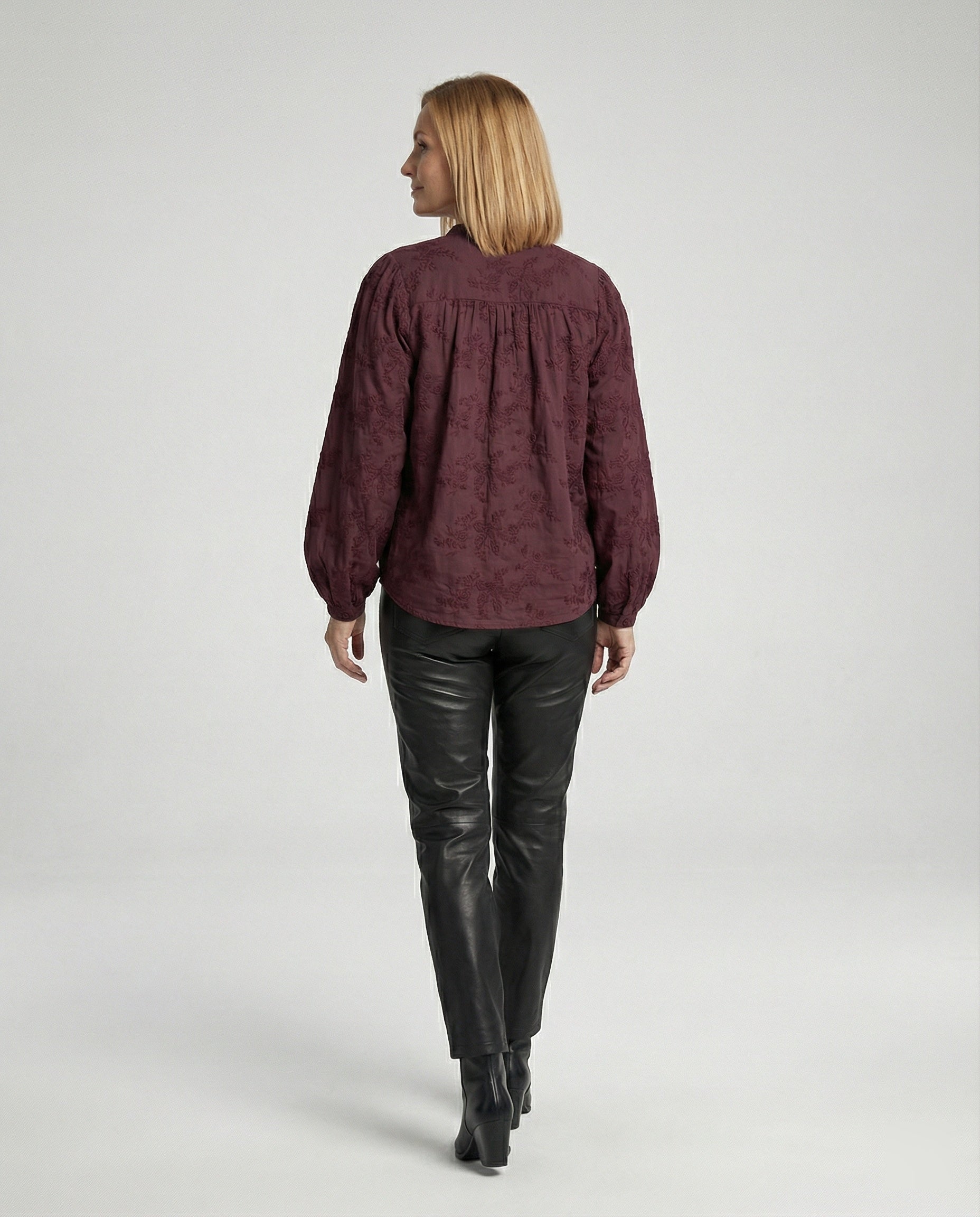 Bluse Damen Baumwolle Bestickt