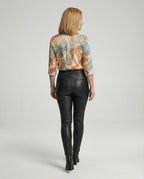 Hemdbluse Seidenoptik Damen Floral