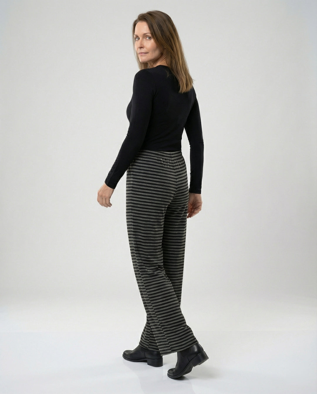 Damen Stoffhose Damen weit Jersey