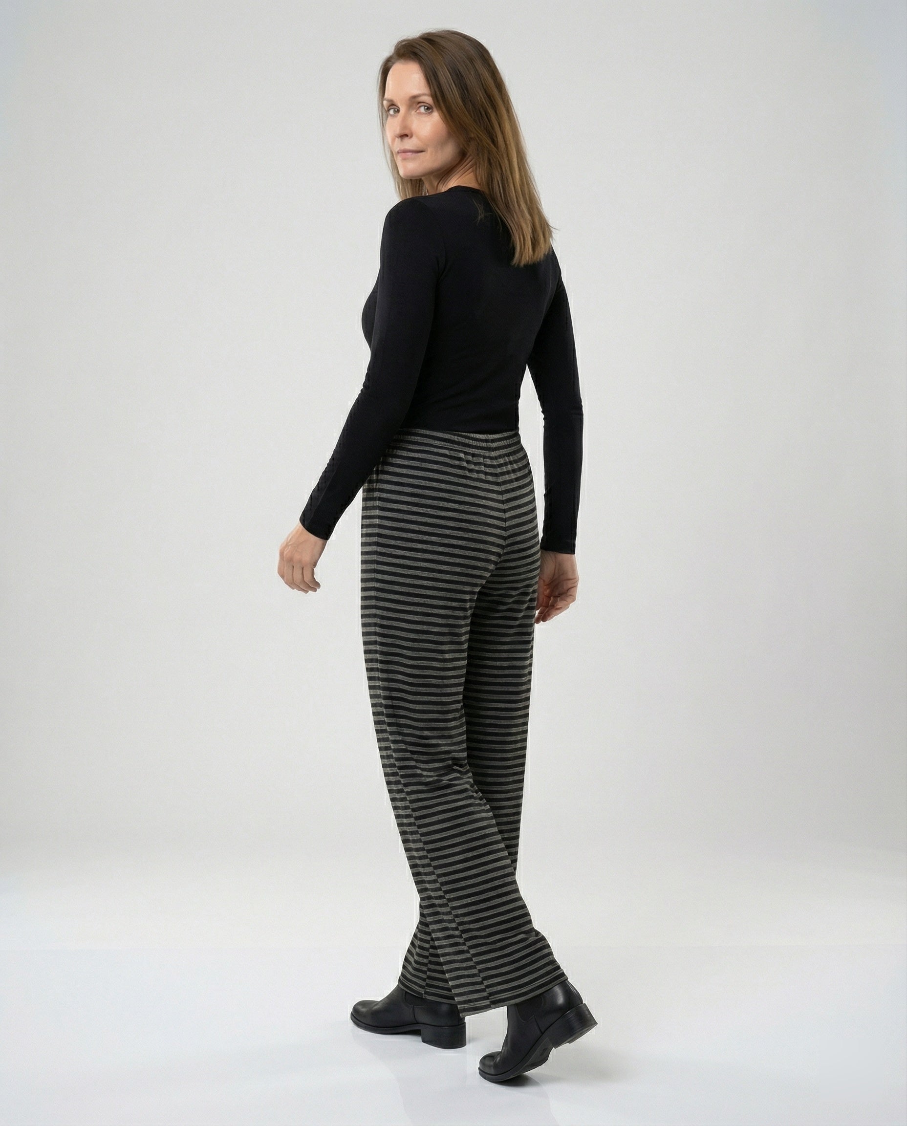 Damen Stoffhose Damen weit Jersey