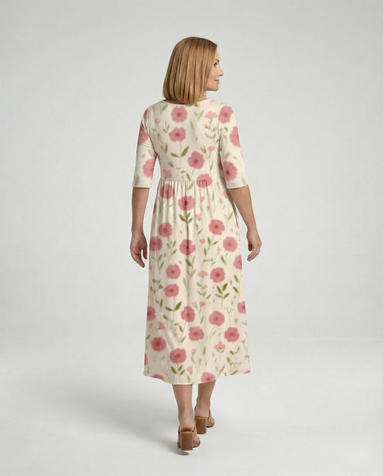 Damen Maxikleid A-Linie fließend