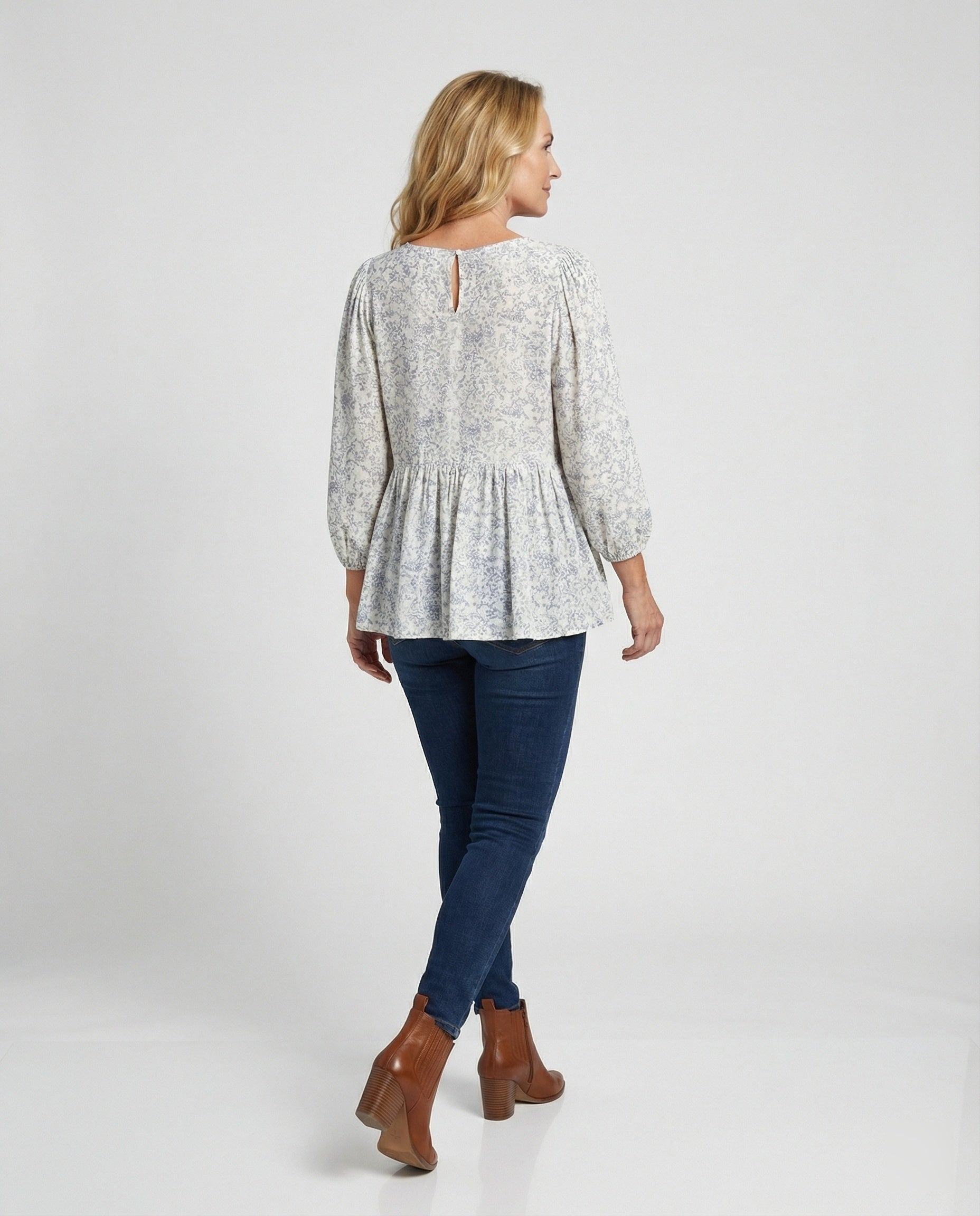 Damen Tunika Blumenprint leicht