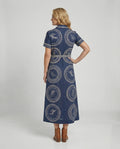 Maxikleid Damen Hemdblusenkleid Print
