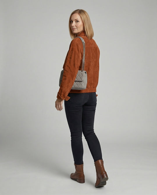 Freizeitkleidung Damen Veloursjacke Weit