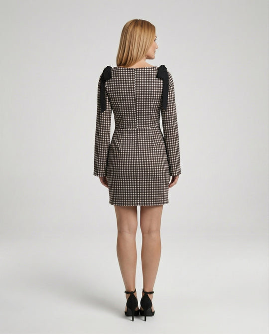 Damen Etuikleid kariert elegant