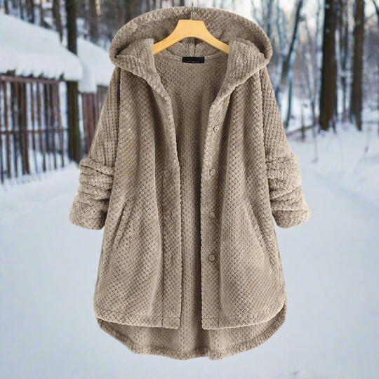 R&B | Bademantel - Strukturiertes Fleece - Lange und Lockere Passform - Knopfverschluss mit Taschen