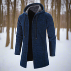 R&B | Jacke Mittellang Reißverschluss mit Kapuze Warm und Bequem