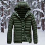 R&B | Nylon Pufferjacke mit Kapuze, gesteppte Pufferjacke