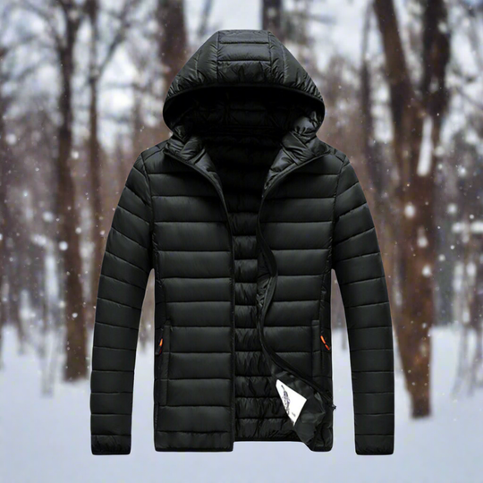 R&B | Daunenjacke Leichtes Steppdesign Abnehmbare Kapuze Winddicht und Warm