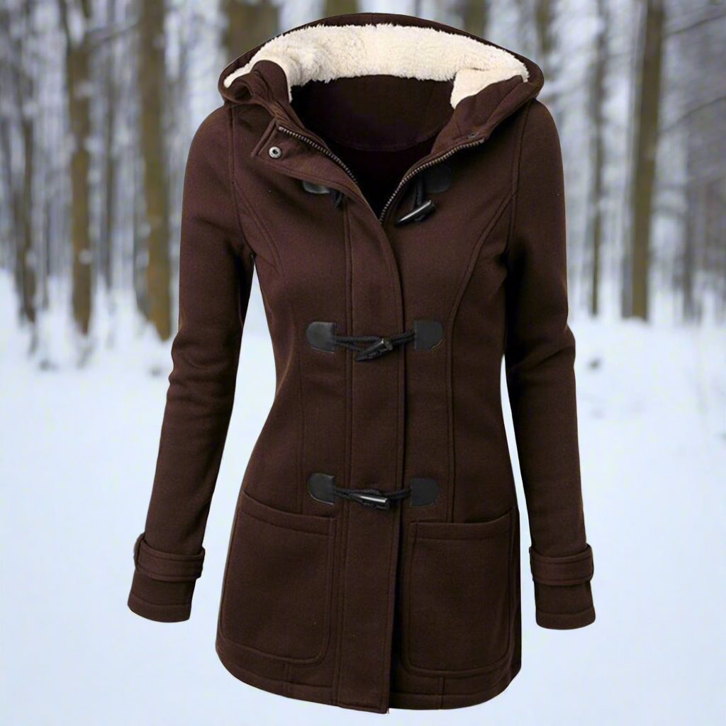 R&B | Woll Toggle Duffle Coat - Kapuzen Fleece Gefütterter Duffle Coat