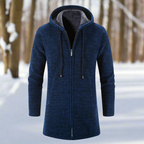 R&B | Jacke Mittellang Reißverschluss mit Kapuze Warm und Bequem