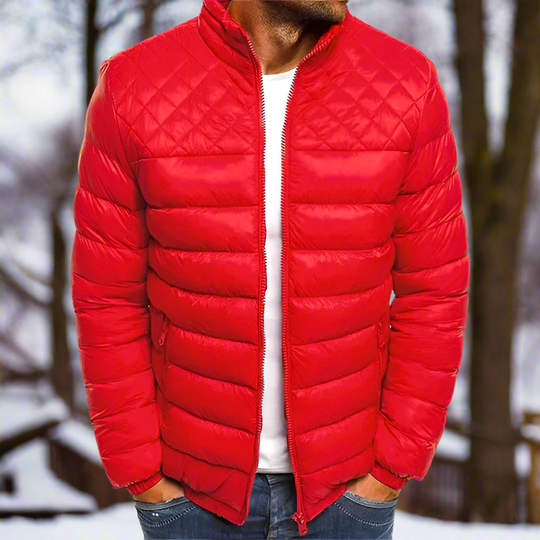R&B | Steppgefütterte Jacke Stehkragen Reißverschluss Vorderjacke