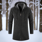 R&B | Jacke Mittellang Reißverschluss mit Kapuze Warm und Bequem