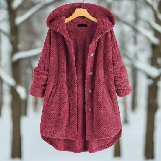 R&B | Bademantel - Strukturiertes Fleece - Lange und Lockere Passform - Knopfverschluss mit Taschen
