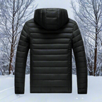 R&B | Nylon Pufferjacke mit Kapuze, gesteppte Pufferjacke