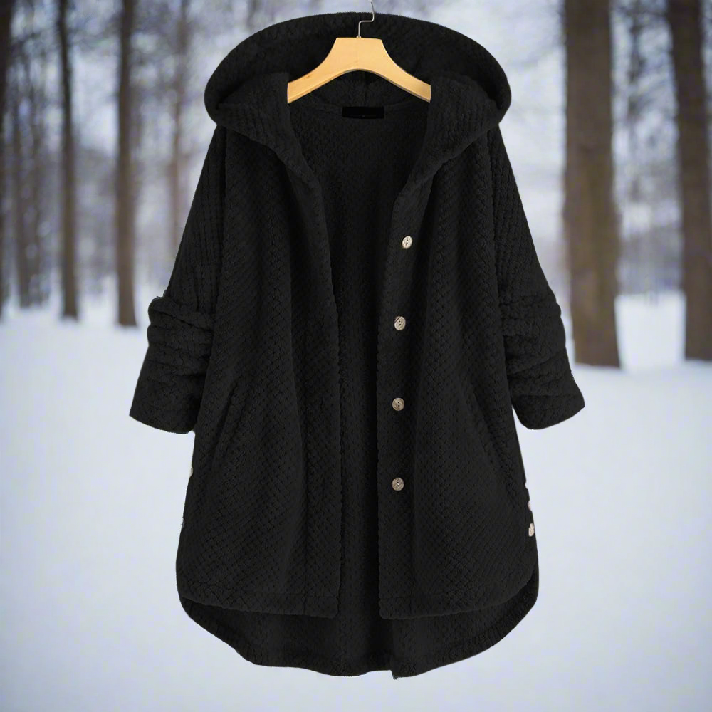 R&B | Bademantel - Strukturiertes Fleece - Lange und Lockere Passform - Knopfverschluss mit Taschen