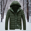 R&B | Nylon Pufferjacke mit Kapuze, gesteppte Pufferjacke