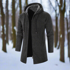 R&B | Jacke Mittellang Reißverschluss mit Kapuze Warm und Bequem