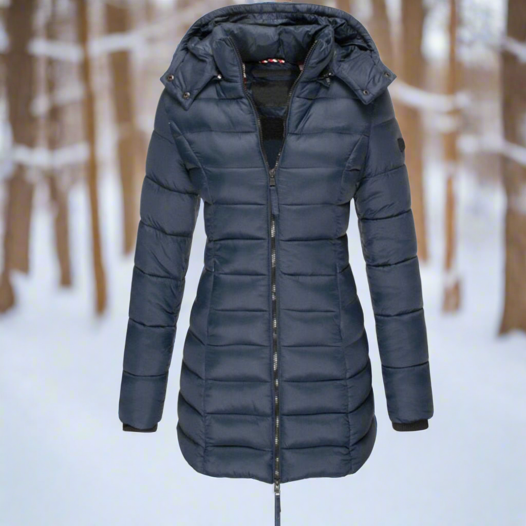 R&B | Kapuzen-Daunenjacke - Gequiltete Langjacke