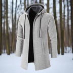 R&B | Jacke Mittellang Reißverschluss mit Kapuze Warm und Bequem