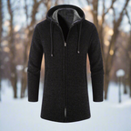 R&B | Jacke Mittellang Reißverschluss mit Kapuze Warm und Bequem