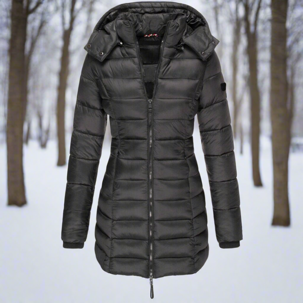 R&B | Kapuzen Daunenjacke Stepp Langjacke