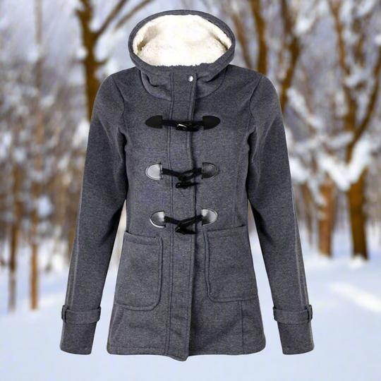 R&B | Woll Toggle Duffle Coat - Kapuzen Fleece Gefütterter Duffle Coat