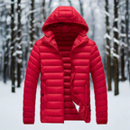 R&B | Nylon Pufferjacke mit Kapuze, gesteppte Pufferjacke