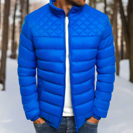 R&B | Gepaddingte Jacke Hoher Kragen Reißverschluss Hüftlange Gepaddingte Jacke