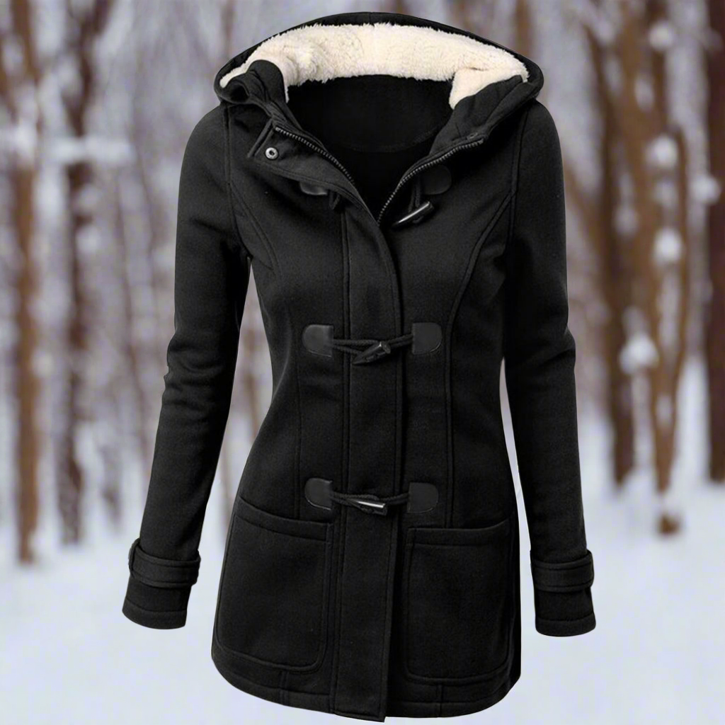 R&B | Woll Toggle Duffle Coat - Kapuzen Fleece Gefütterter Duffle Coat
