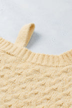 R&B | Aprikosenfarbener asymmetrischer Ausschnitt Pullover mit kalten Schultern und Wimpern