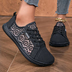 Sneakers mit floraler Spitze und atmungsaktivem Mesh-Futter R&B R&B