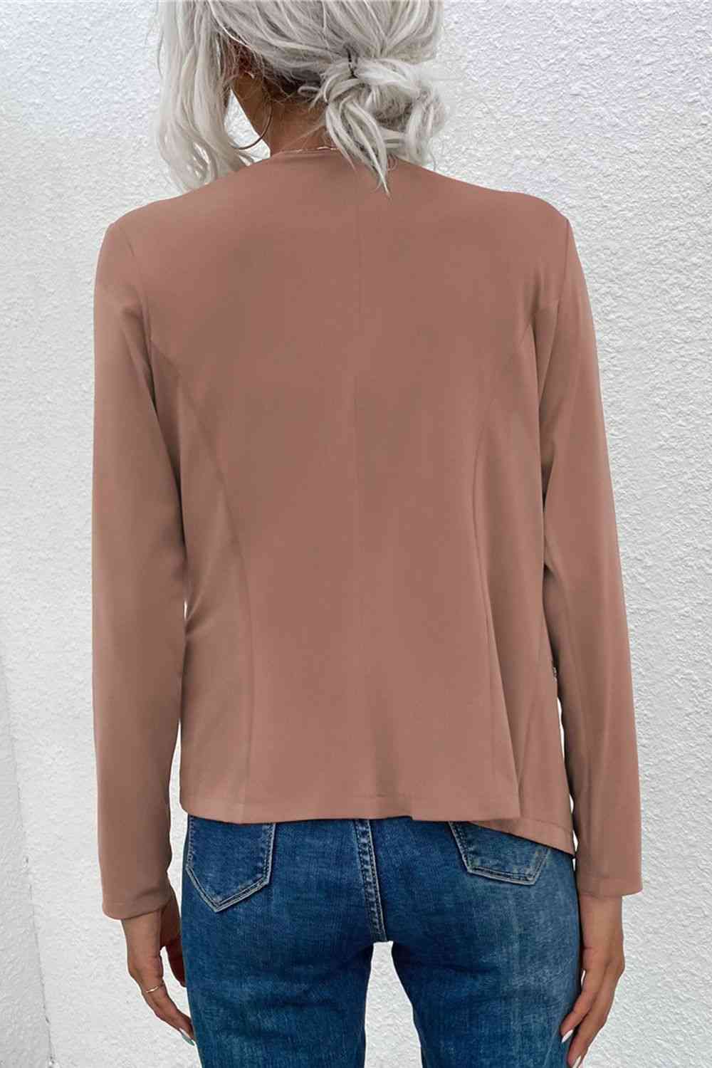 R&B | Offene Frontreißverschluss-Taschen-Cardigan