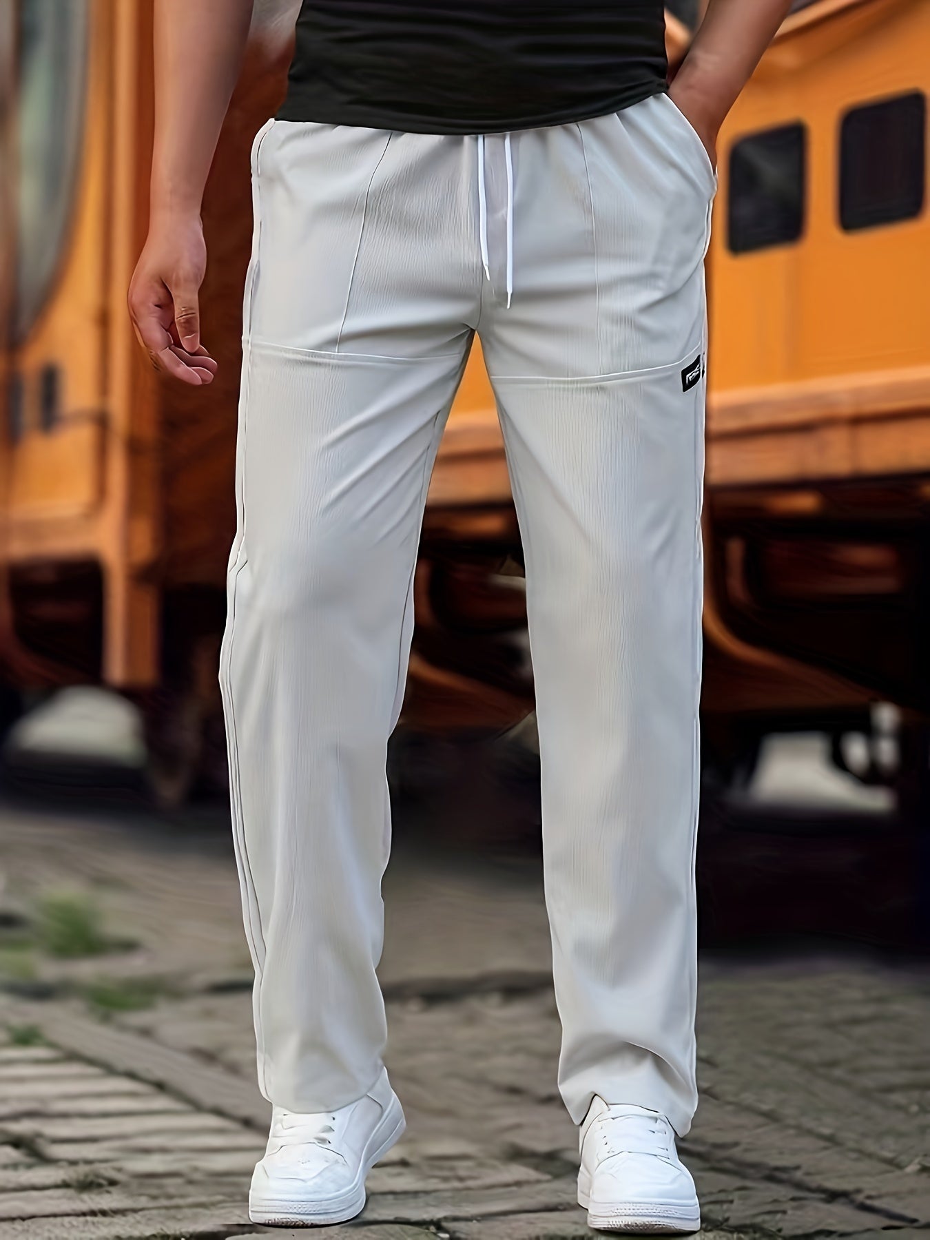 R&B | Stilvolle Kordelzug Athletische Hosen mit Taschen für Herren