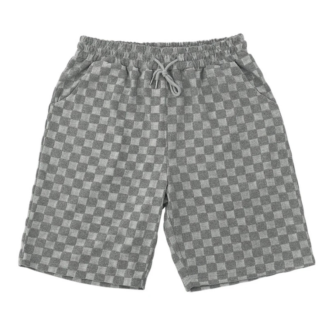 R&B | Schachbrettmuster Kurzarm-Shorts-Set