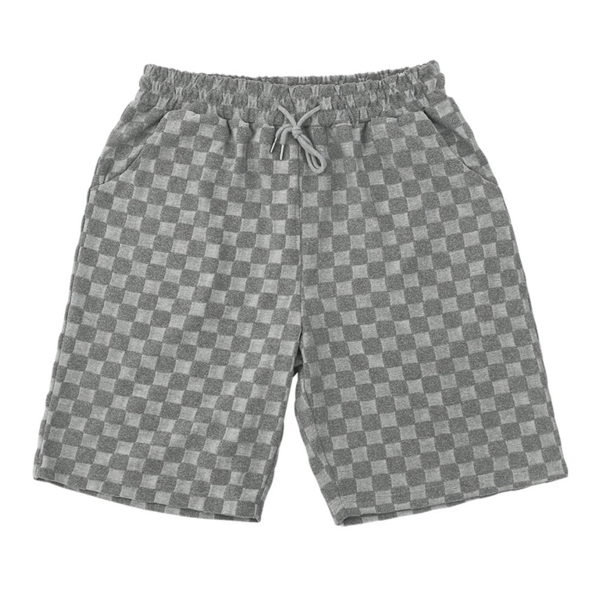 R&B | Schachbrettmuster Kurzarm-Shorts-Set