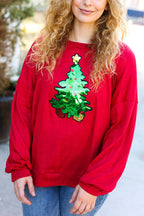 R&B | Weihnachtsbaum Feiertag Pailletten Freizeit Locker Sweatshirt