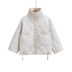 R&B | Baumwolljacke Hüftlang mit Stehkragen und Kordelzug