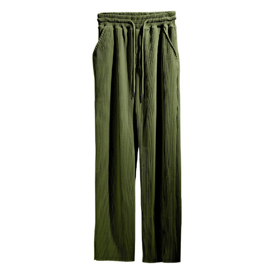 R&B | Dropping Gestreifte Hose mit hoher Taille und weitem Bein