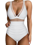 R&B | Einteiliger hohler Badeanzug mit hoher Taille